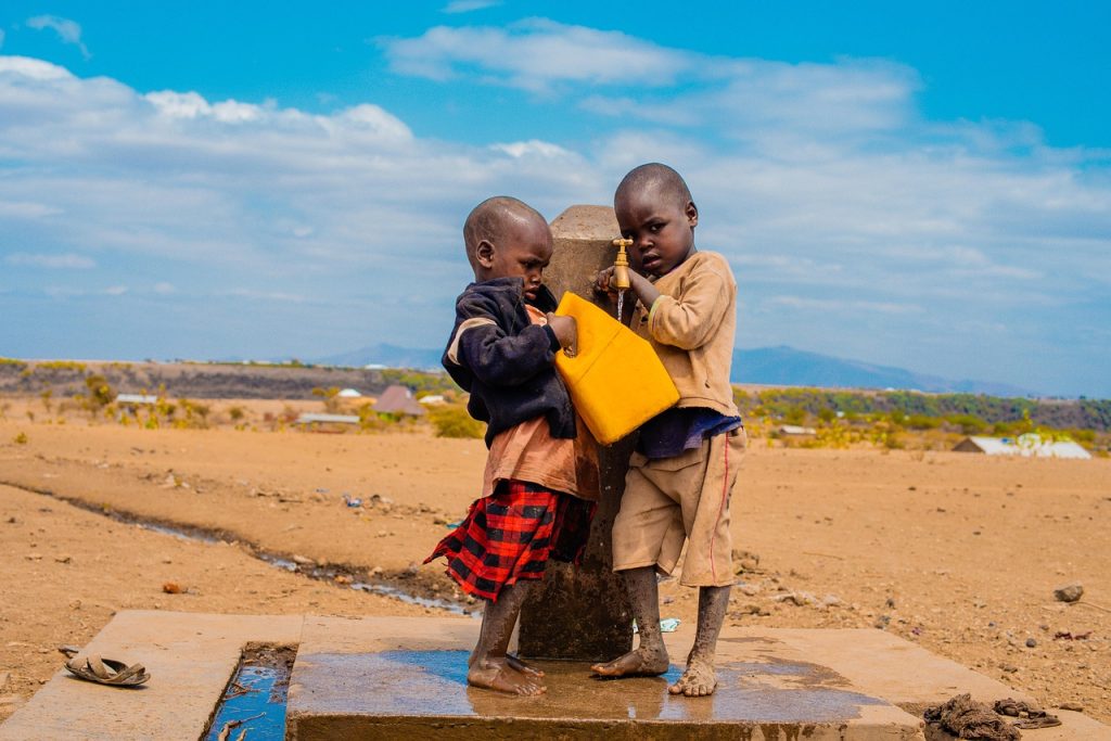 water, drinking water, children, desert, nature, kids, boys, african boys, tanzania